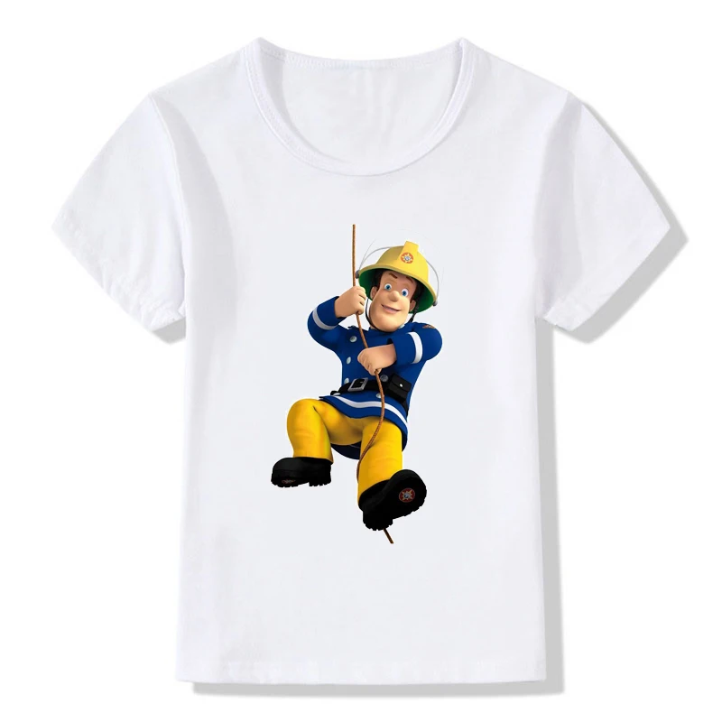 Fireman Sam oblačila Gasilska Design Otroci T Shirt Fantje/Dekleta Veliko Kawaii Kratek Rokav Vrhovi Otrok je Smešno, T-Shirt