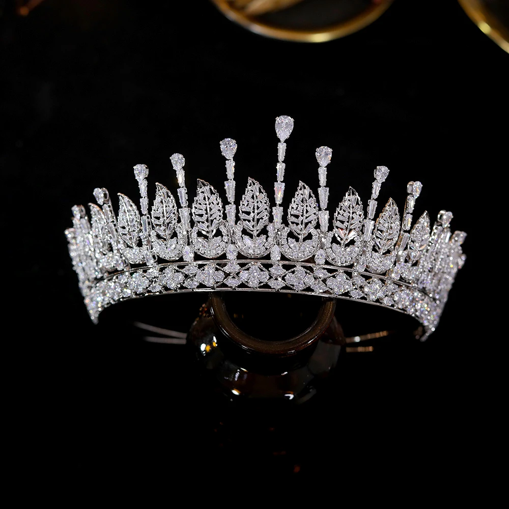 Visoka kakovost poroko krono nakit letnik etnične poročne headdress 3A CZ luksuzni kristalno headdress in krono, poročni dodatki