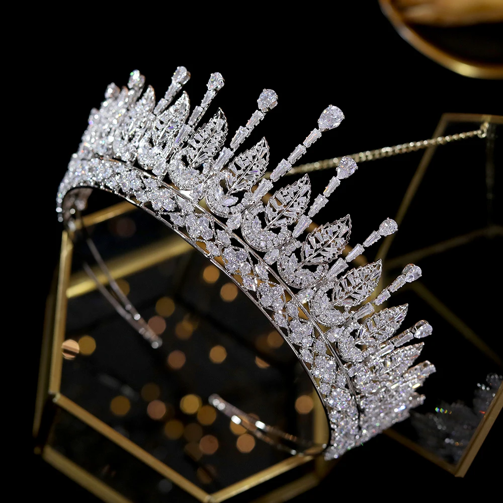 Visoka kakovost poroko krono nakit letnik etnične poročne headdress 3A CZ luksuzni kristalno headdress in krono, poročni dodatki