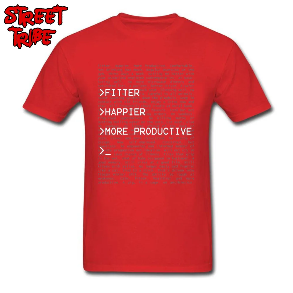 Geek T-shirt Moški Programer T Shirt Serviser Srečnejši & Bolj Produktivno Pismo Tshirt College Razširjena Oblikovalec Vrh Tees Bombaža, ki Ne Zbledi