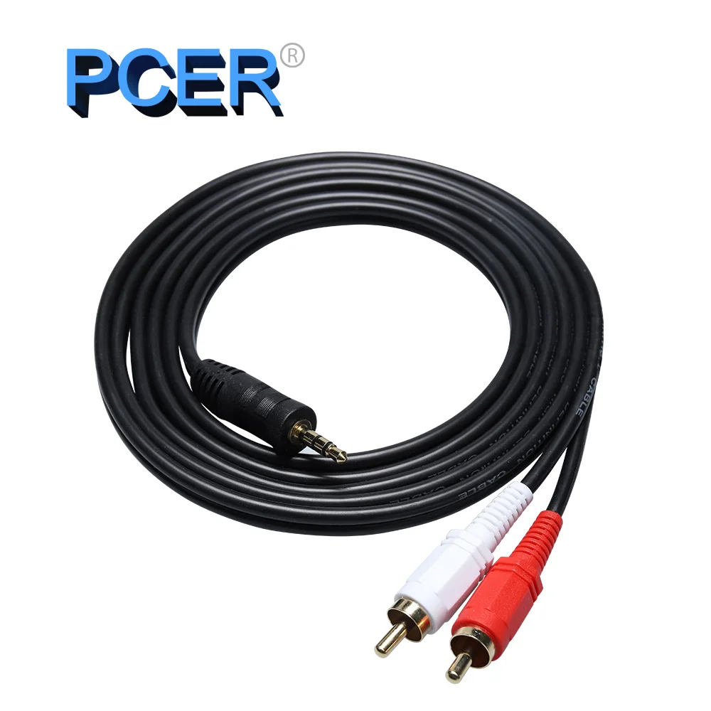 PCER 2RCA za avdio kabel 3,5 mm jack rca aux kabel 1,5 m 3m, 5m in 10m 15m Za Večpredstavnostna Edifer za Domači Kino DVD 2RCA avdio kabel