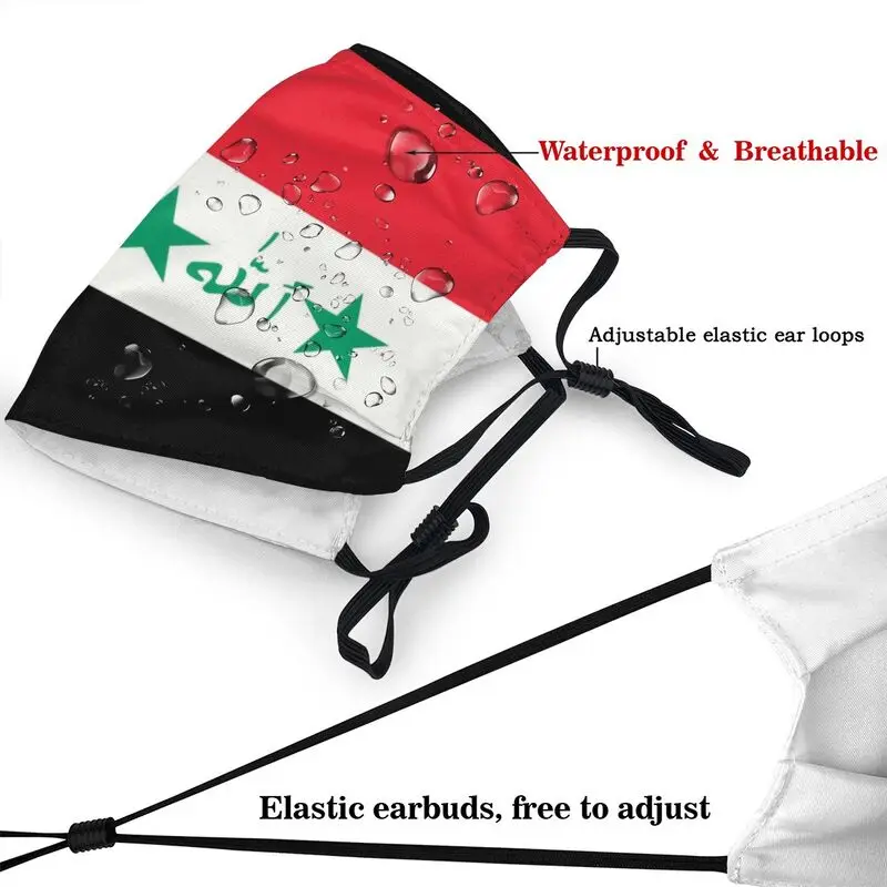 Zastavo Iraku Masko Dustproof Stroj Masko Zaščitni Pokrov Za Odrasle Respirator Usta-Žarilna