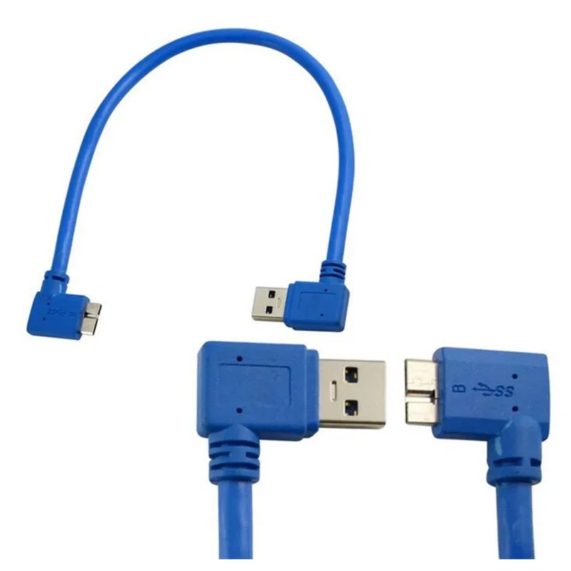 LBSC 30 cm USB 3.0 A moški-Micro B plug 10 pin za 90 stopinj v desno kota Kabel kabel