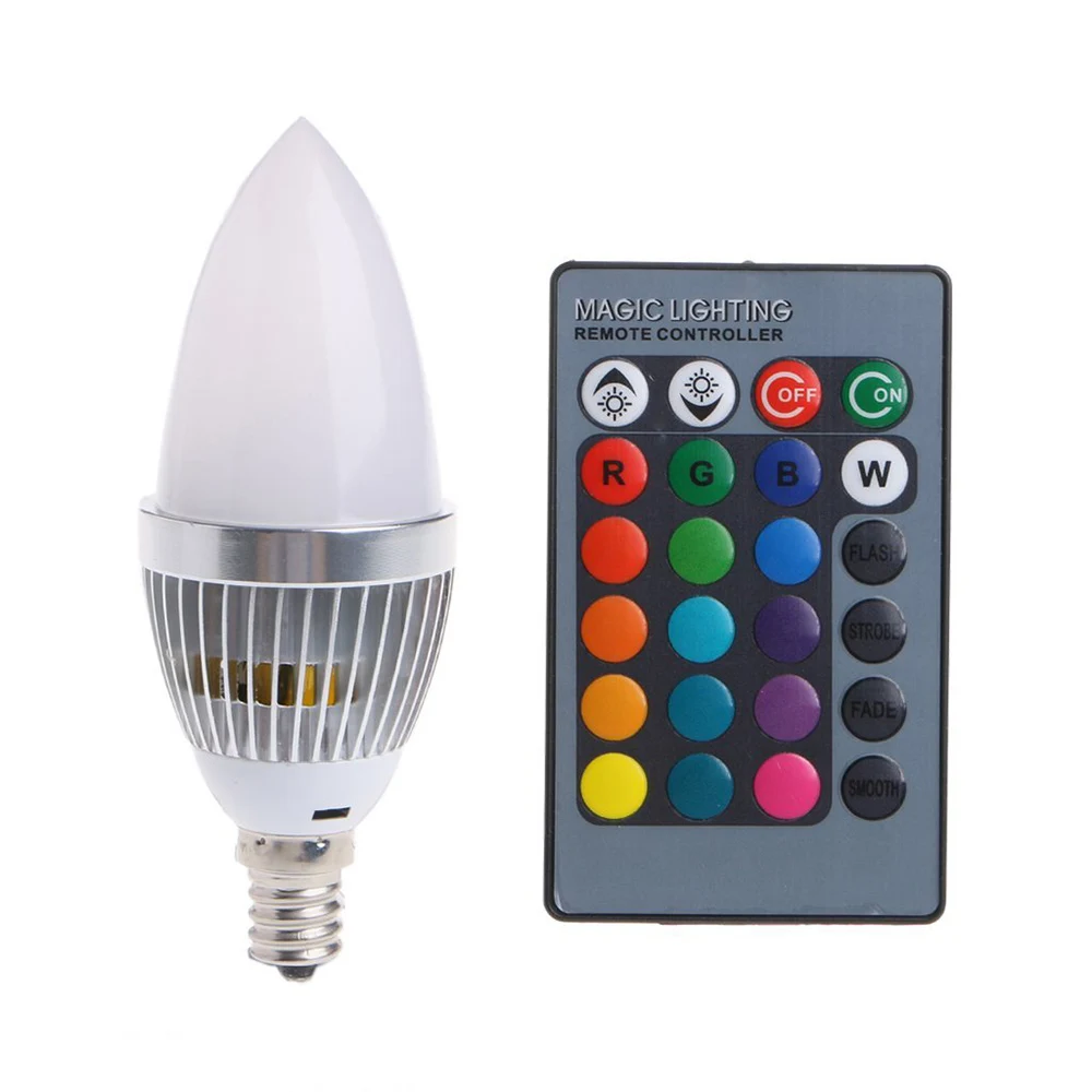 E12 E14 Candelabra LED Žarnica 3W RGB 16 Barve Zamenljiva LED Svetilke Sveče Svetlobo Daljinskega upravljalnika Zatemniti LED Žarnice Doma Dekor