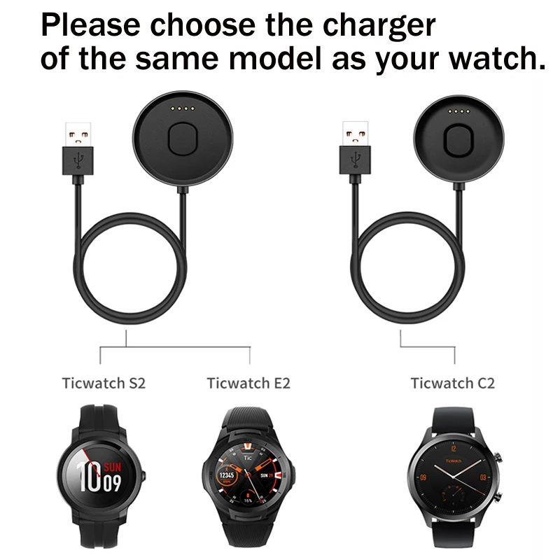 Polnjenje Dock Za TicWatch E2/S2 Kabel za Polnjenje Zamenjava Kabel za TicWatch C2 Smartwatch Dodatki USB Kabel Polnilnika