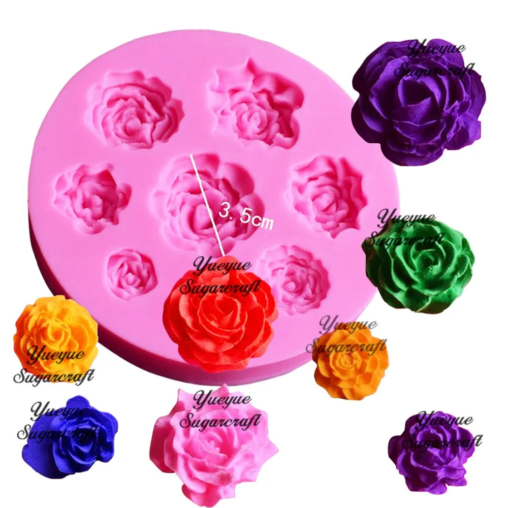 Yueyue Sugarcraft Rose Cvet silikonsko plesni fondat plesni torta dekoraterstvo orodja čokolada confeitaria plesni peko dodatki