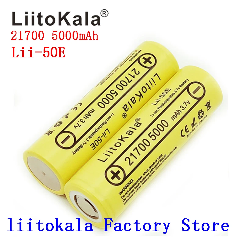 21700 LiitoKala lii-50E 5000mah Akumulatorsko Baterijo 3,7 V 5C odvajanje Visokih Moči baterije Za High-power Aparati