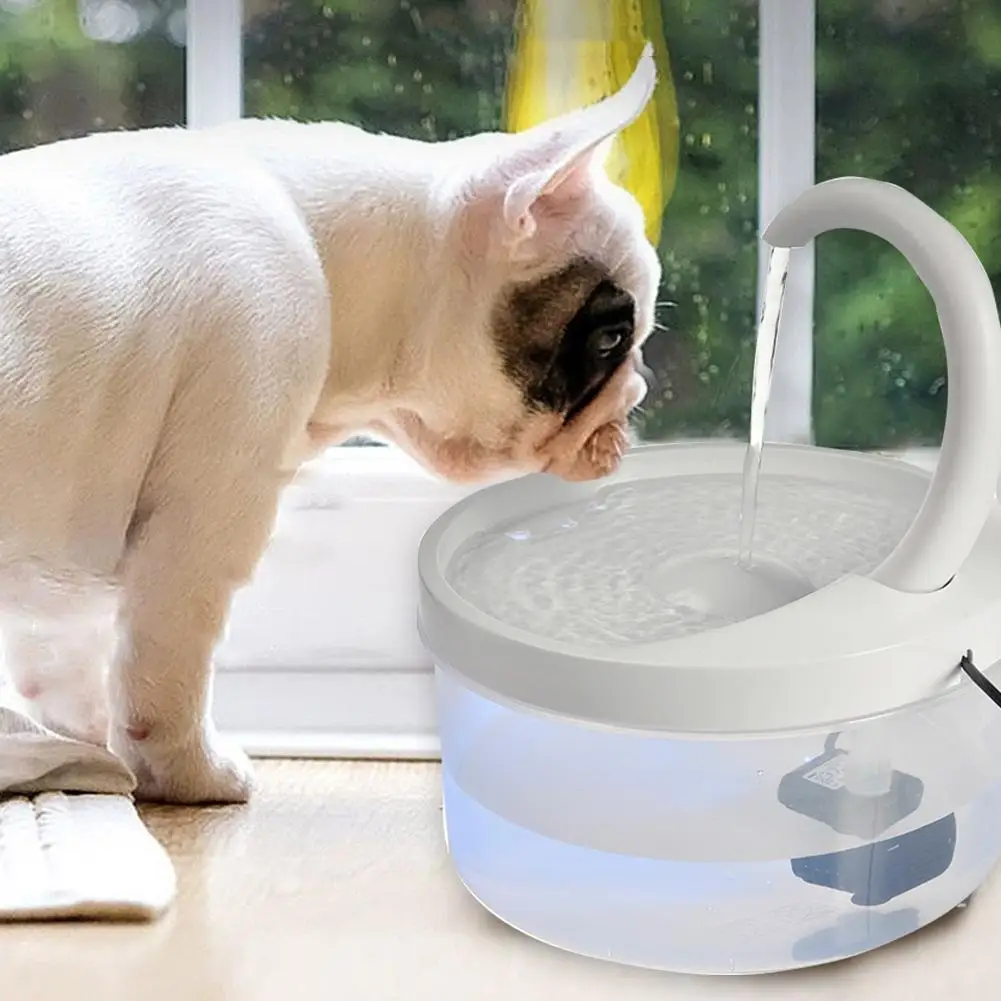 2 L Pet Vodnjak Swan Vratu Oblikovan Mačka Razpršilnik Vode USB Polnjenje Samodejno Pitne Vodnjak z LED Luč za Mačka Pes