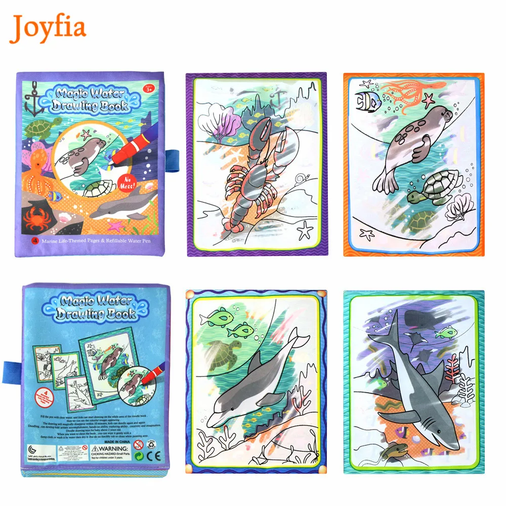 4 Slogi Čarobno Vodo Risanje Knjige z Barvo Peresa Slikarstvo Risalno Desko Za Otroke, Igrače, Darilo za Rojstni dan #
