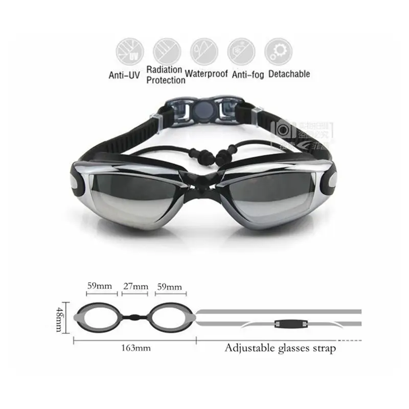 Plavalna Očala Strokovno Silikonski Dioptrije Plavati Očala Na Recept Anti-Fog Hd Plavanje Očala Za Kratkovidnost Moški Ženske Odrasle