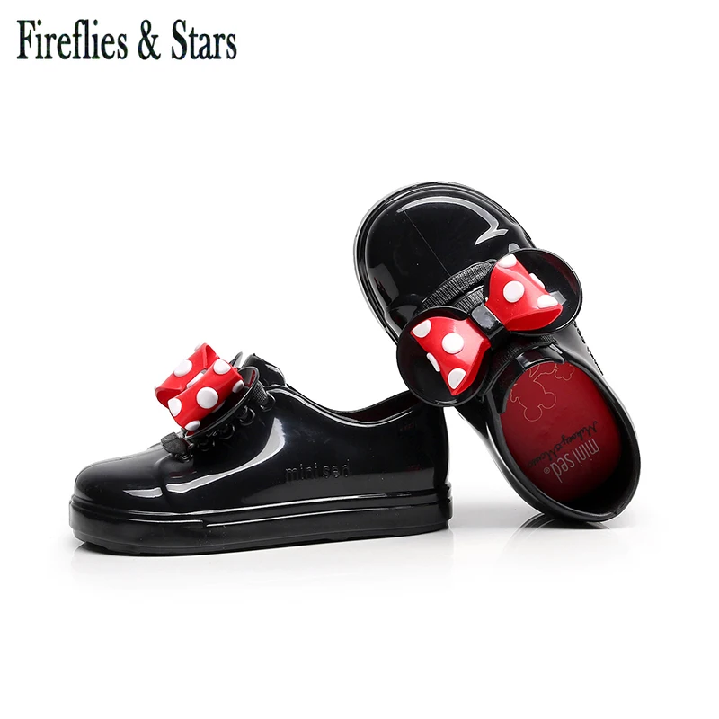 Vse letne čase dekleta jelly čevlji otroci nepremočljiva obutev otroke dež čevlji baby čevlji mehko risanka lok dot 1 do 5 let