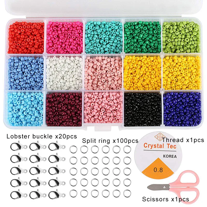 Barva 3 mm 4 mm proso kroglice steklene lak noge barvana jedro kroglice 15 barvno kombinacijo nastavite DIY svoboden kroglice nakit dodatki