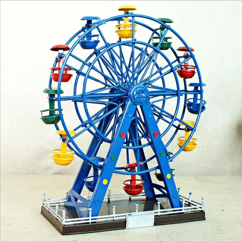 Ročno Starinsko Kovanega Železa Ferris Wheel Model Ustvarjalnega Obračanje Ferris Stolp Doma Namizno Dekoracijo Obrti Za Otroke Darila
