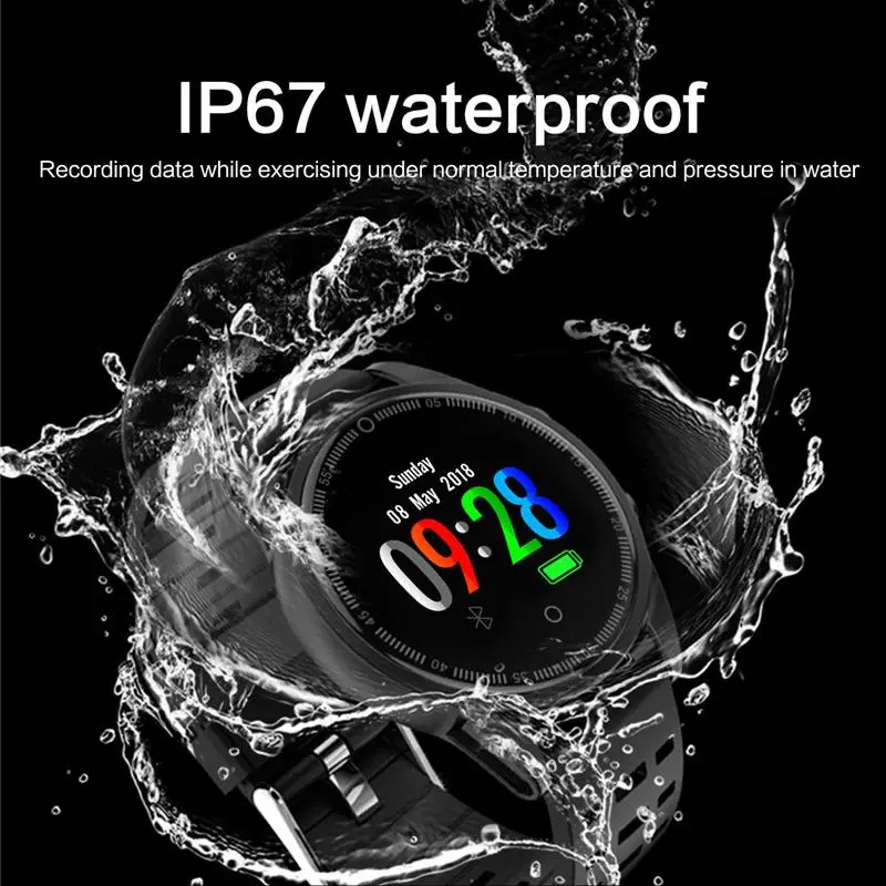 1.22 palčni zaslon R13 PRO pametna zapestnica IP67 anti-akvarel zaslon za šport srčni utrip, krvni tlak ura za iOS Android