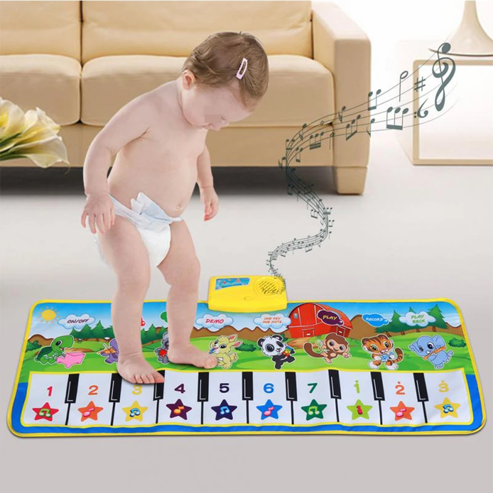 98x36cm Baby angleški Glasbeni Klavirsko Glasbo Preprogo Baby Otroci Igrajo Mat Odejo Izobraževalne Elektronske Otroške Igrače Darilo