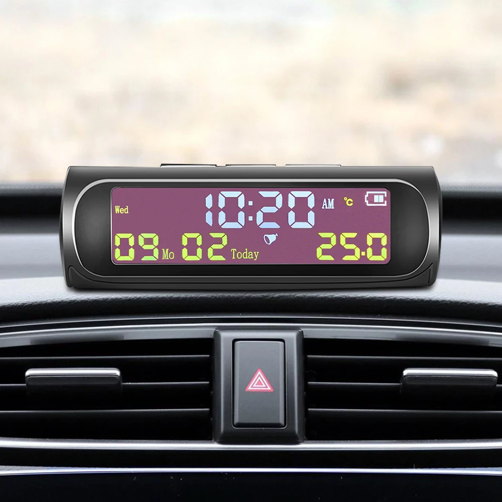 Prenosni Solarni Avto Digitalna Ura z LCD Čas Datum V Avtu Temperature Samodejni Merilnik Plošči Merilnik Prikaže Notranja Oprema