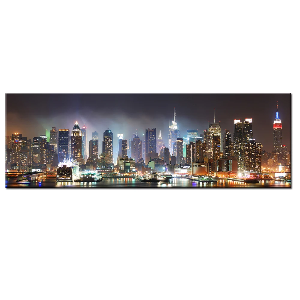 Skyline New York Krajine Platna Slike na Steni Umetnosti Plakatov In Fotografij Pogled na Manhattan Platno Slike Doma Dekor