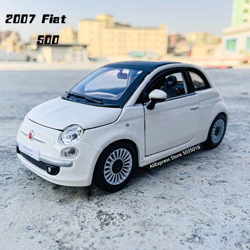 Bburago 1:24 2007 Fiat 500L rumena simulacije zlitine modela avtomobila obrti dekoracijo igrača zbirka orodij za darilo