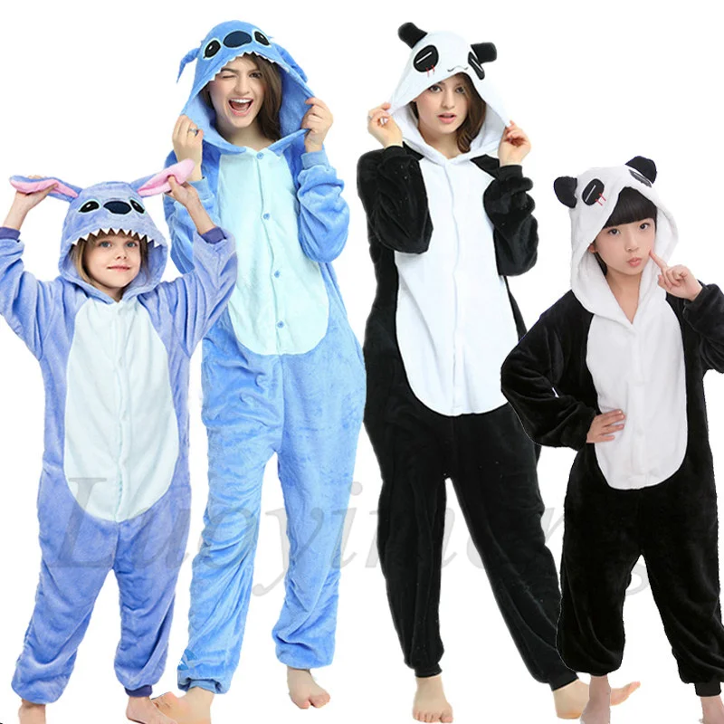 Kigurumi Šiv Panda Onesies Ženske Zimske Živali Samorog Pižamo Dekleta Fantje Kostume Odraslih Spavaćica Flanela Sleepwear Pižami