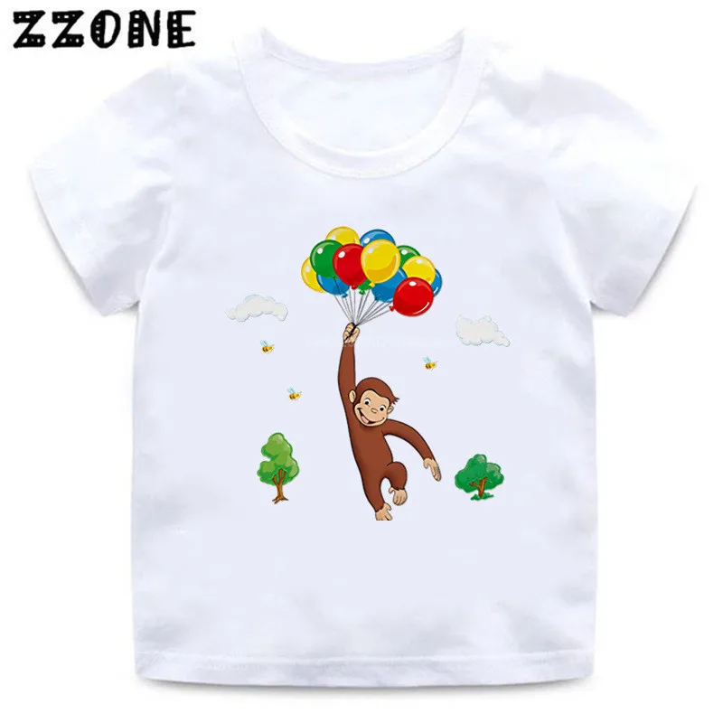 2020 Novo Poletje Baby Fantje T shirt Radovedni George Risanka Tiskanja Otroci Majice Smešno Opica Otroci Dekliška Vrhovi Oblačila