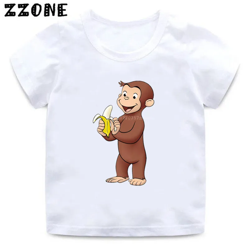 2020 Novo Poletje Baby Fantje T shirt Radovedni George Risanka Tiskanja Otroci Majice Smešno Opica Otroci Dekliška Vrhovi Oblačila