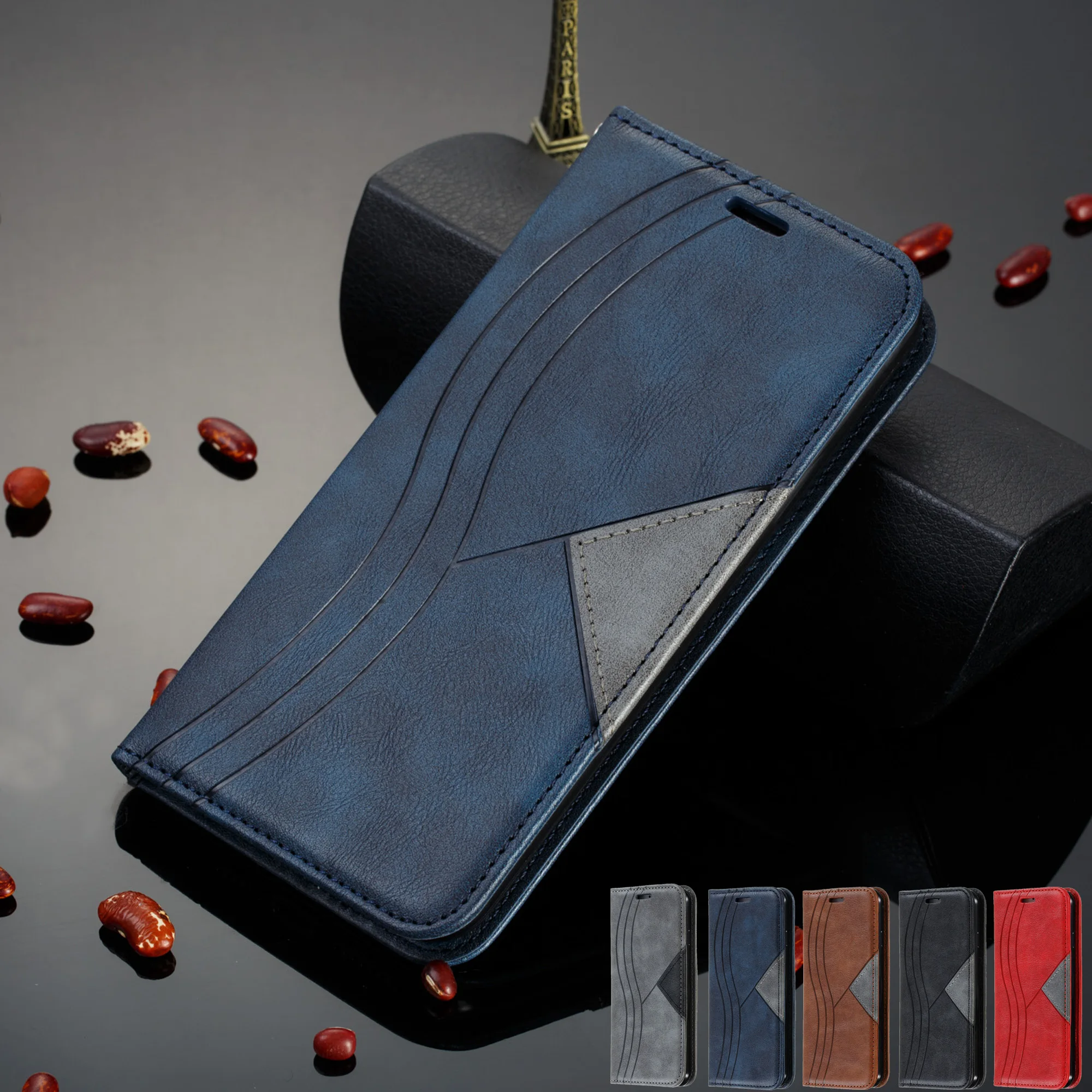 Usnje Magnetni Flip Case Za iPhone SE 2020 Primeru Za iPhone 11 Pro XS Max XR 6 6S 7 8 Plus Primeru Denarnice Pokrovček Reže za Kartice