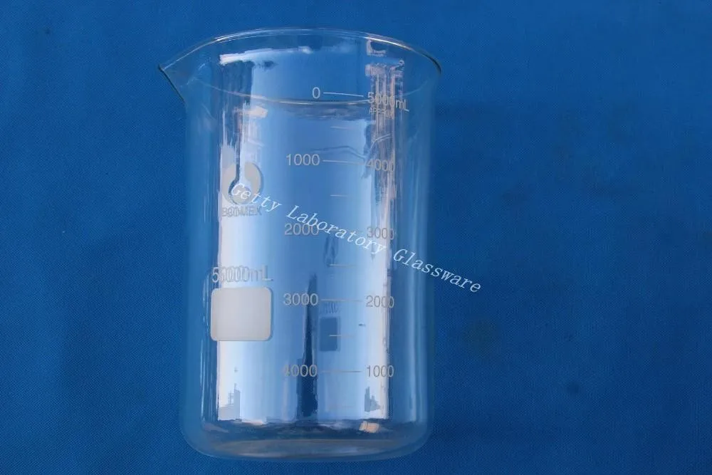 5000 mL (5 Liter) Laboratorijsko Steklo Gtk, s široko usta, pyrex steklo material