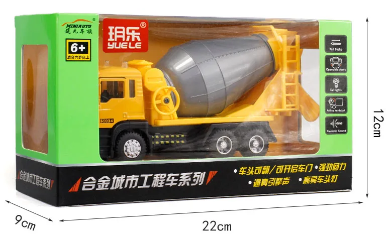 Brezplačna dostava za 1:50 velike cement mixer model zlitine konkretne tovornjak tam so darilni embalaži za otroke je igrača avto darila