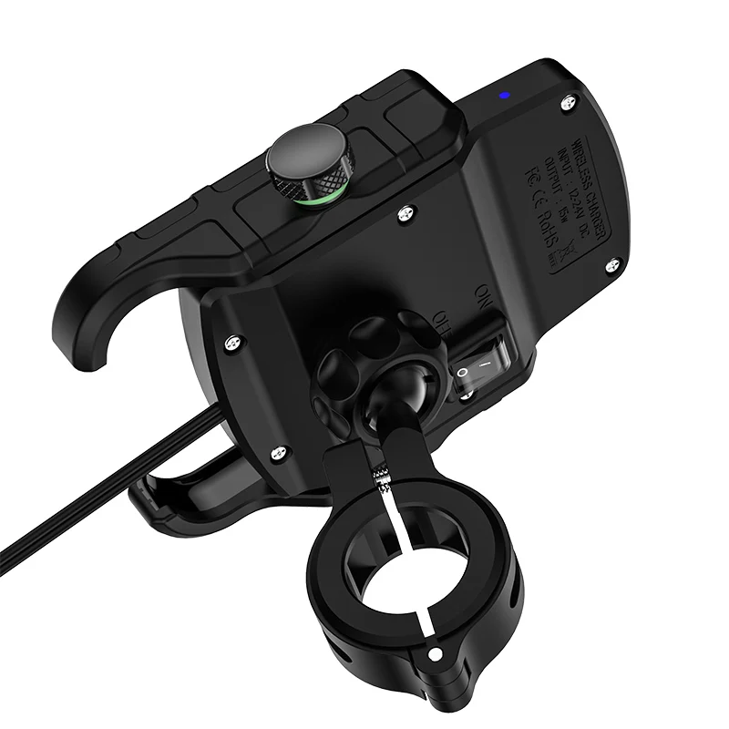 YPAY motorno kolo nosilec za telefon, nosilca 15W brezžično polnjenje krmilo rearview mirror gori 3.5-za 6,5 palčni telefon polnilnik nosilec