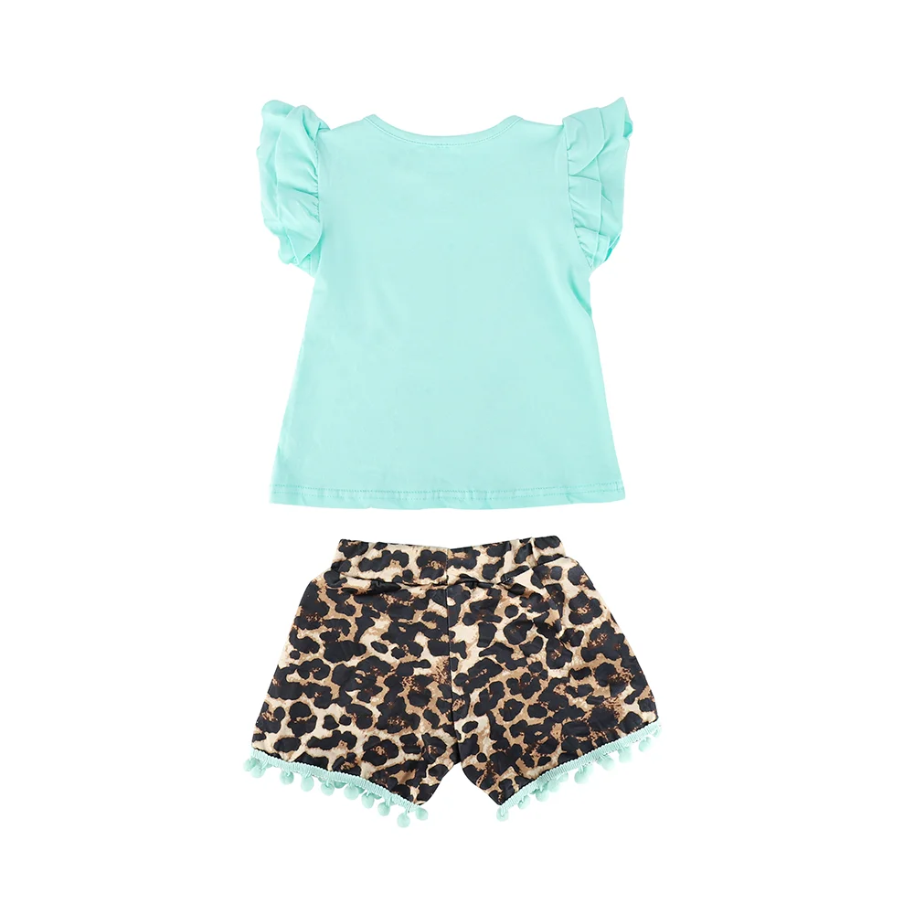 Baby dekleta poletne obleke otroci, dekleta, divji otrok tema poletne obleke otrok boutique oblačila leopard hlače z dodatki