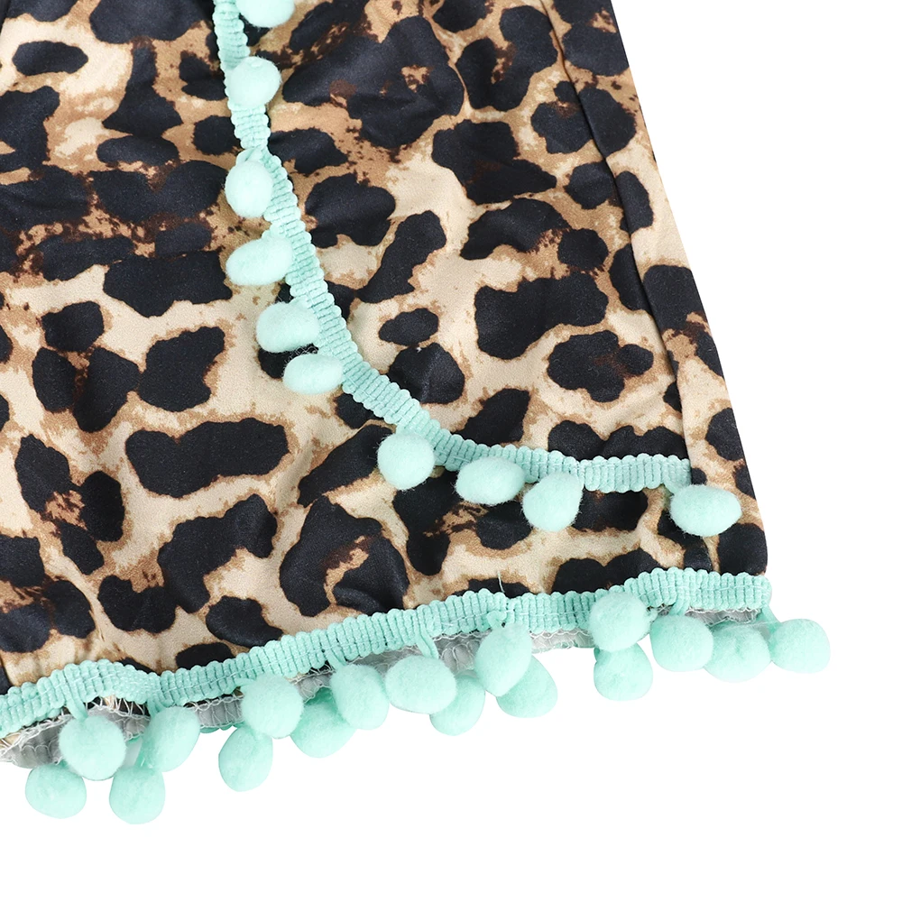 Baby dekleta poletne obleke otroci, dekleta, divji otrok tema poletne obleke otrok boutique oblačila leopard hlače z dodatki