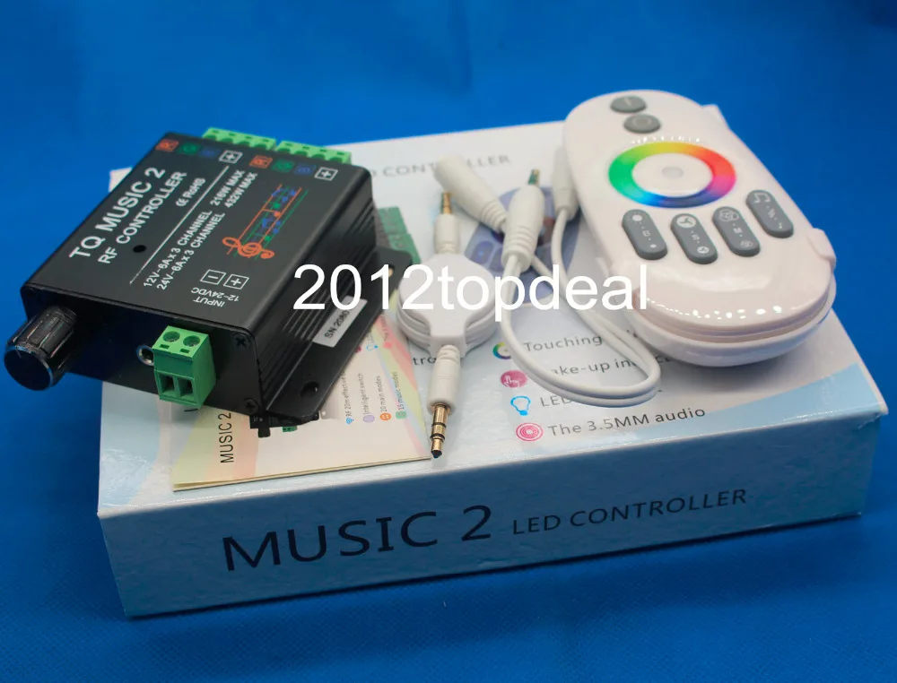 Zvok Audio LED RGB RF Glasbe Krmilnik Dotik Oddaljeno 2-Kanalni 12/24V 18A Nove blagovne Znamke