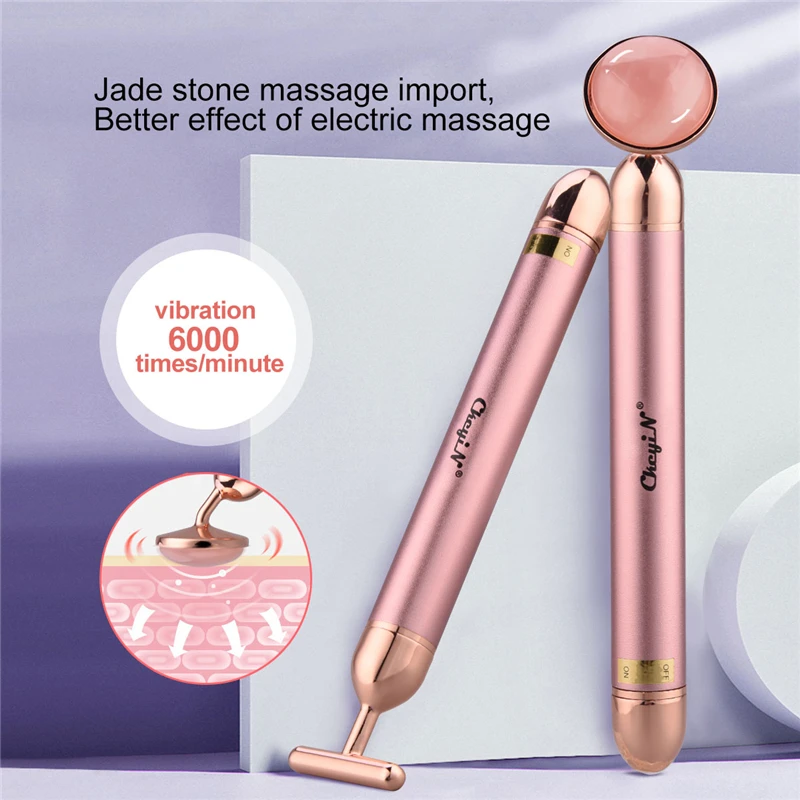 3 v 1 Električni Jade Masaža Roller Rose Quartz Obraza Massager z vibriranjem Hujšanje Obraz, Kože, Lifting Privijte Proti Gubam Lepota