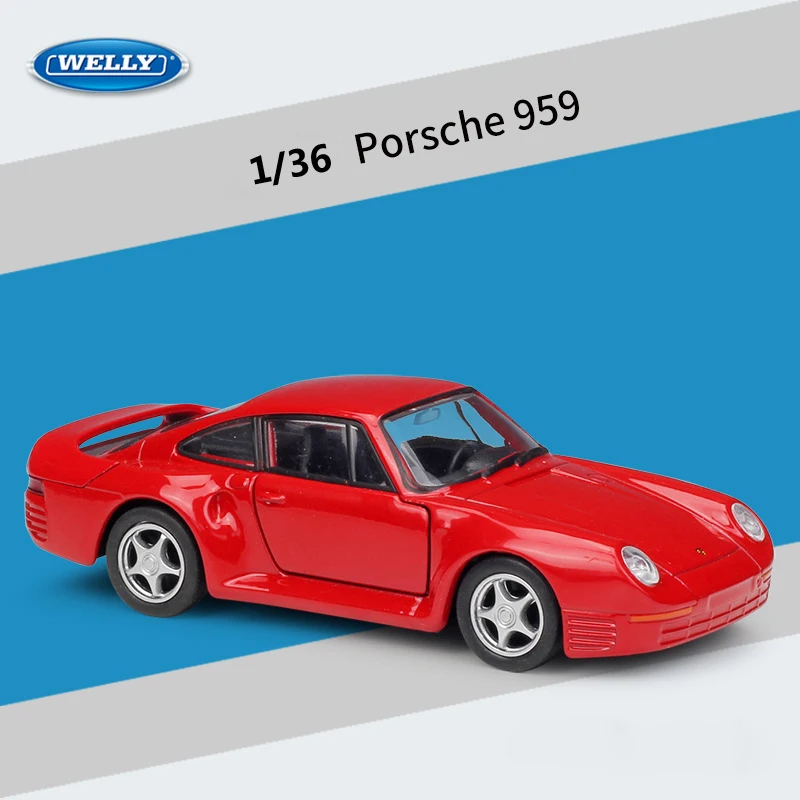 WELLY Diecast 1:36 Avto Simulator Klasičnih Porsche 959 Potegnite Nazaj Modela Avtomobila Avto Kovinske Zlitine Športni Avto Igrača Avto Za Otroke Zbirka