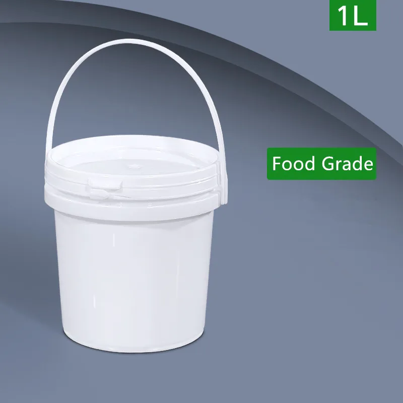 Hrana Razred plastično vedro 1L hrane posode z zaščitene očitno Pokrov za med Lepilo Oljne barve 5PCS/veliko