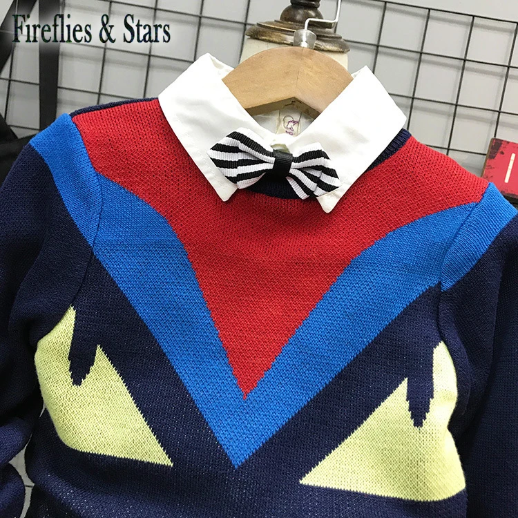 Jeseni, Pozimi fantje baby jopica pletenine otroci oblačila otrok puloverju vrhovi pošast jacquardske dobby 2 do 7 let
