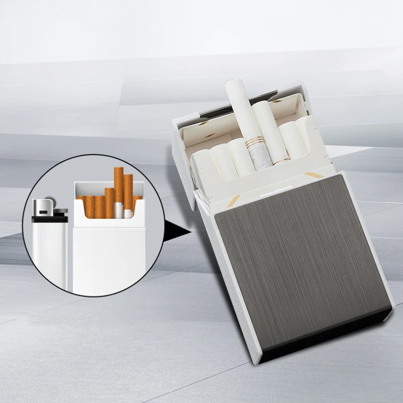 Zidava-v Dvojni Lok Elektronski Vžigalnik 20pcs Cigaret Polje Primeru Nepremočljiva USB Polnilne Turbo Cigaret Lažji Plazme Moških Darila