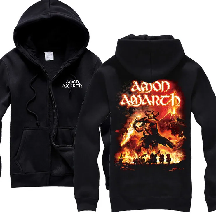 21 modelov, Amon Amarth Rock zadrgo Bombaž hoodies shell jakna sudadera punk težkih kovin 3D Lobanje runo Viking majica