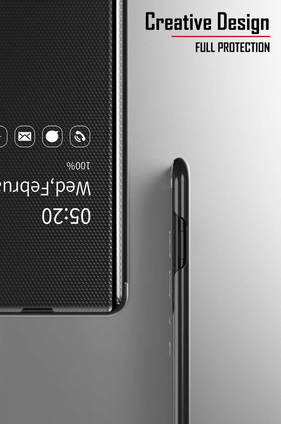 Ogledalo Flip Primeru Za Xiaomi Redmi Opomba 8 Pro Popolno Zaščito Jasen Pogled, Telefon Kritje za redmi Opomba 8 Pro Smart Prikaz Primera