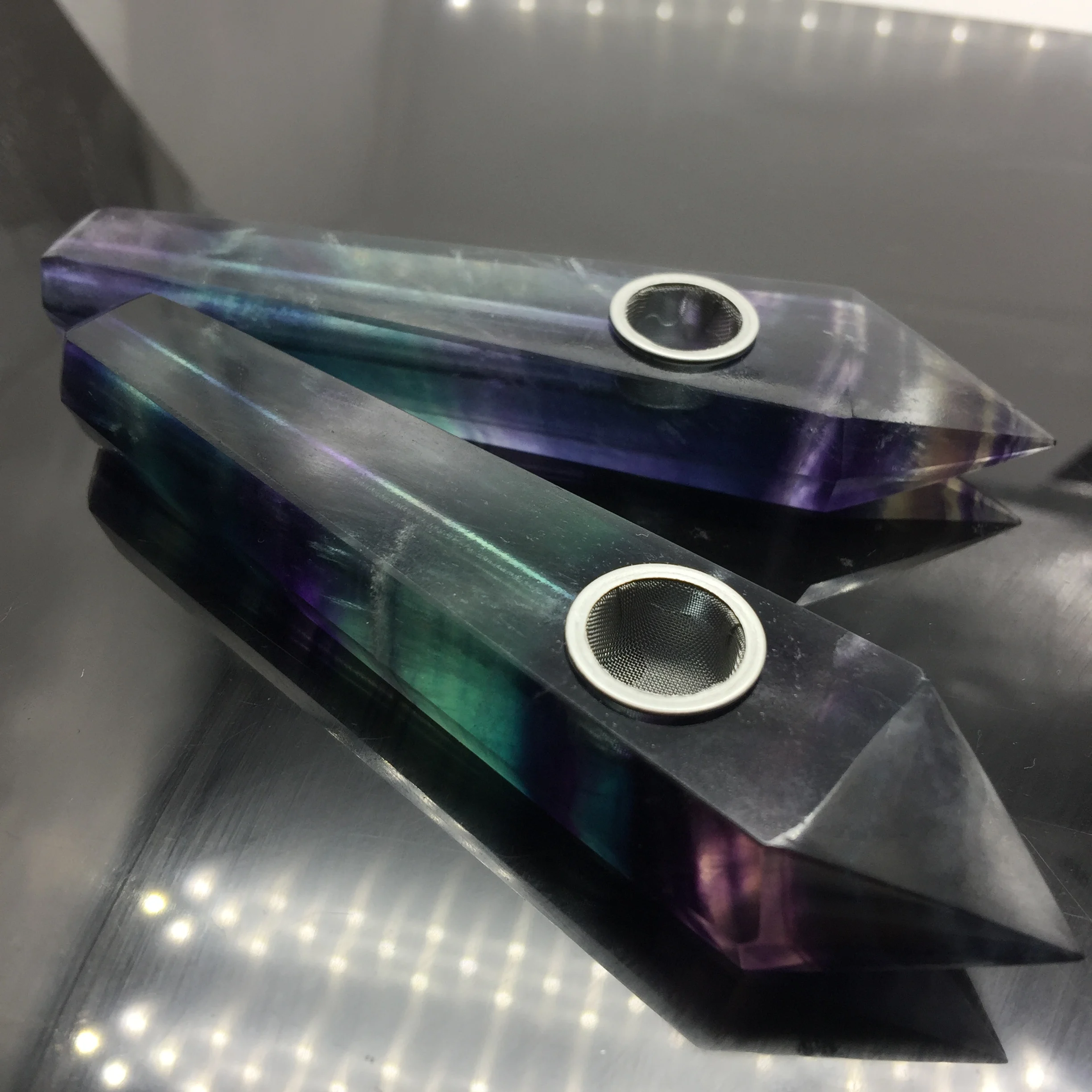 Naravni Pisane Fluorite Quartz Crystal Cev z carb Palico Zdravljenje Kristalno Točke Kajenje Pipe Doma Dekor Dekoracijo Obrti
