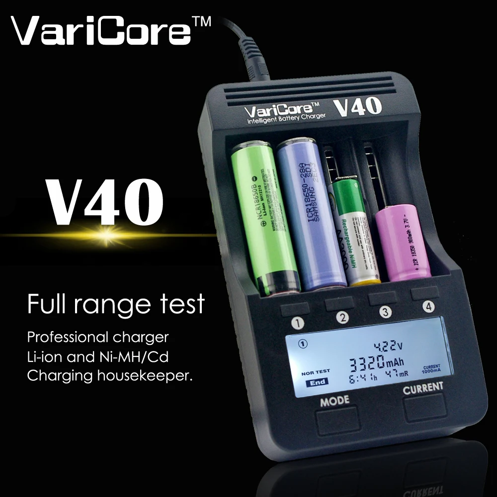 VariCore U4 V10 V20i V40 VL4 polnilna 1,2 V AA / AAA Ni-MH 9V polnilec za baterije 18650 26650 21700 18500 3,7 V litijeve baterije
