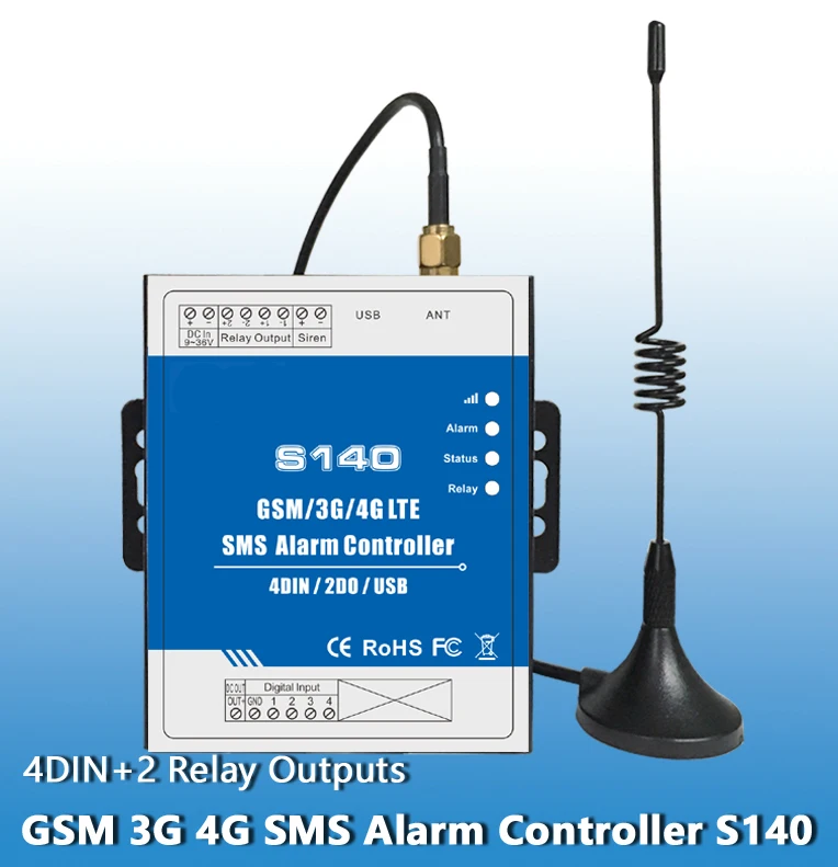 Brezžični GSM SMS vsiljivec alarmni sistem S140 3G 4G GSM črpalka moč krmilnik Alarm Rele Vklop SMS-a za pametni dom plc