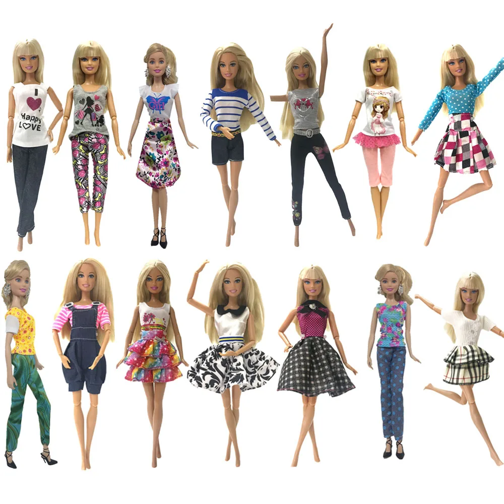 NK 10 Nastavitev/Veliko Naključno Mešanico Sloga Najnovejši Lutka Obleko Lepo Stranka Oblačila Top Moda Obleko Za Barbie Lutka Najboljše Deklice Darilo