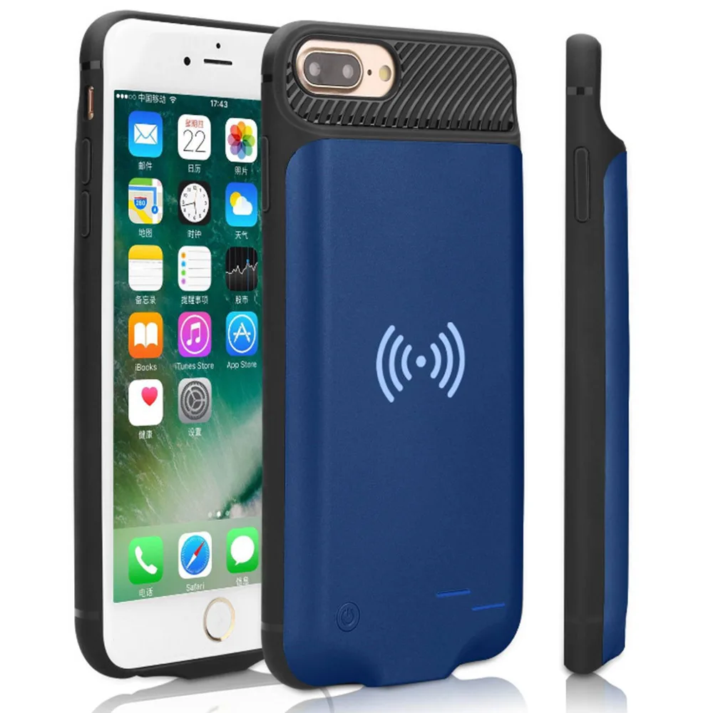 3800 MAH Za iPhone 6 6S 7 8 Polnilnik Primeru Ultra-Tanek Brezžično Polnjenje Audio Izhod Mehkega Silikona Portable Power Bank