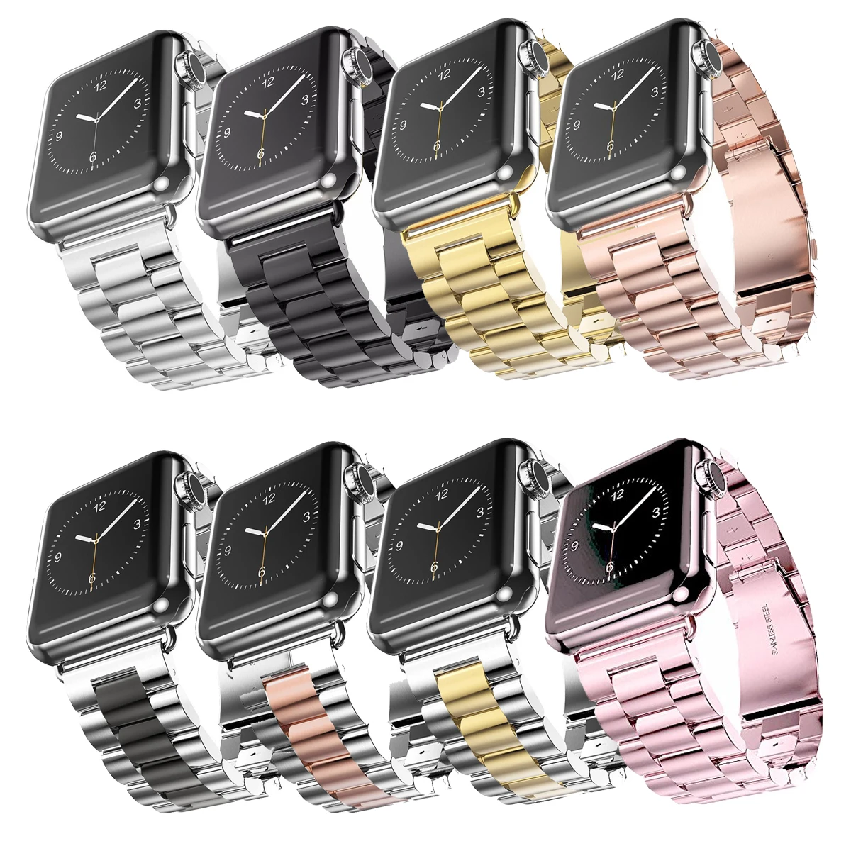 Sposobni za Apple Watch Band 44 mm 40 mm 38 mm 42mm iz Nerjavečega Jekla, 3 Kroglice Zapestnica Trak iWatch Serije 5 4 3 2 1 Watchband Moški