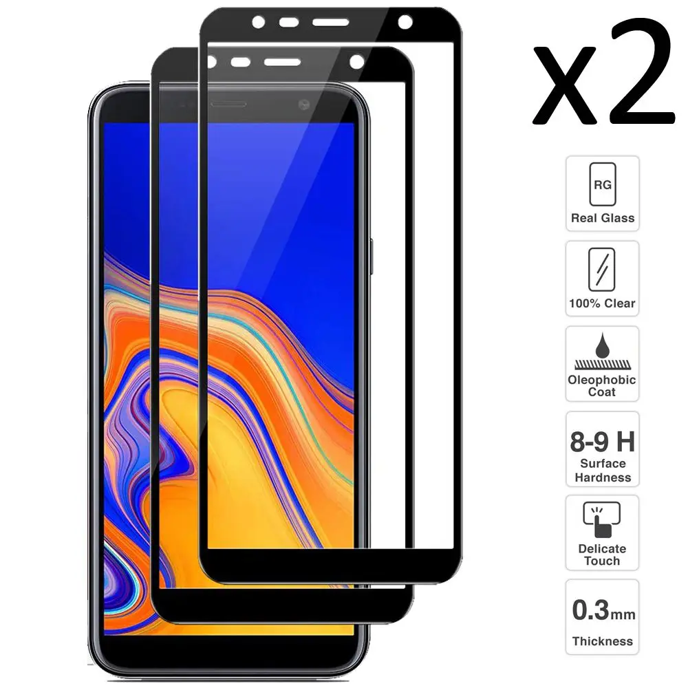 Samsung Galaxy J4 Plus 2018/J6 Plus 2018, komplet 2 kosov kaljeno steklo zaslon patron, ultra tanek enostaven za namestitev