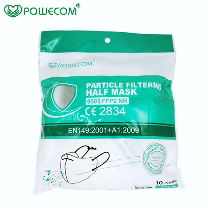 Maske FFP2 POWECOM 10PCS/Bag Zaščitno Masko CE Certifikacijo Filtracija Večkratno uporabo Higiensko Ficial Usta Masko Žarilna Usta Pokrov