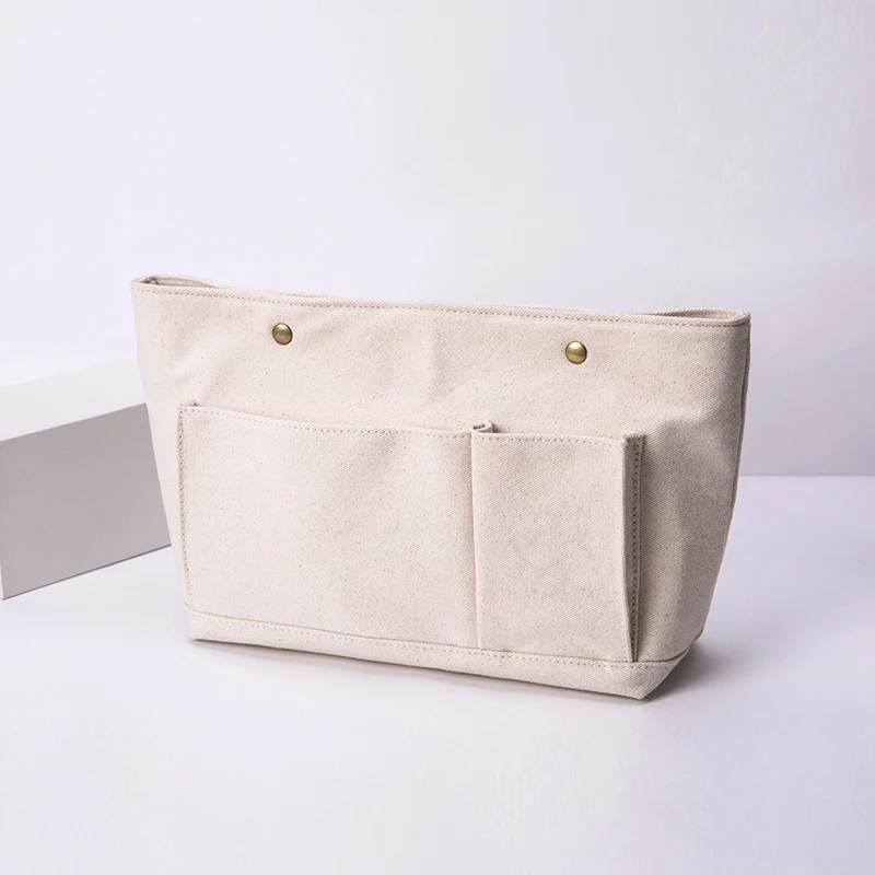 Multifunkcijski končna torba za prenosni ženski kozmetični vrečko bombažno platno vrečko notranjo vrečo