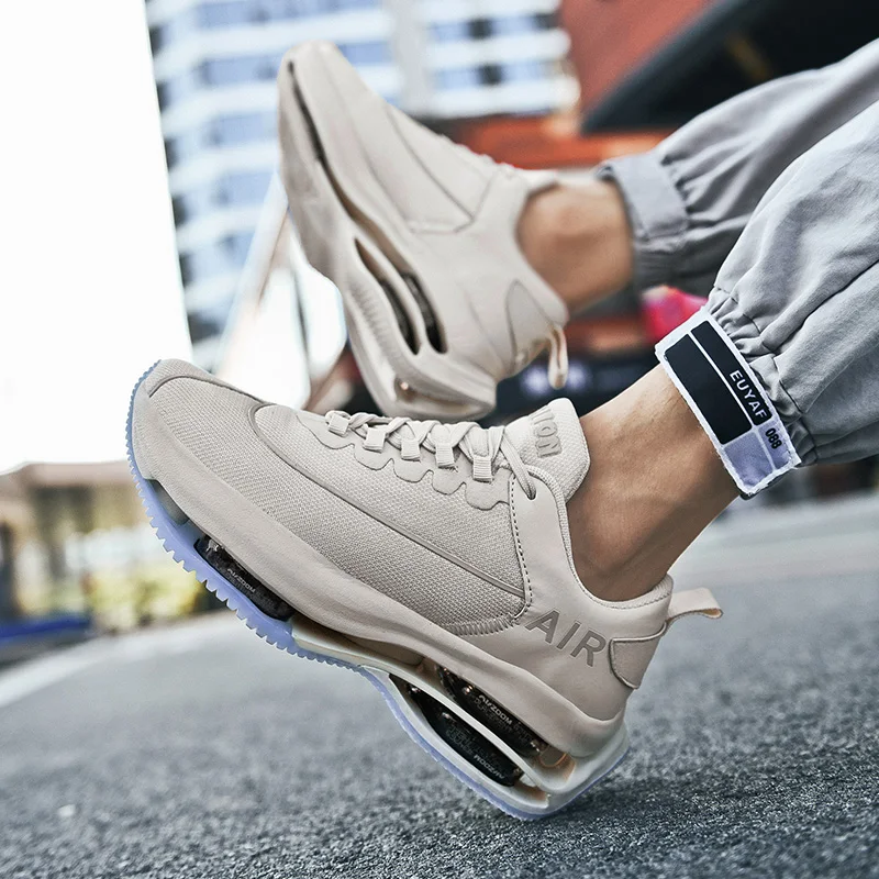 Športna športna obutev Dvojno blazine avantgarde jogging čevlji velikosti trendy čevlji Udobno in dihanje moški čevlji