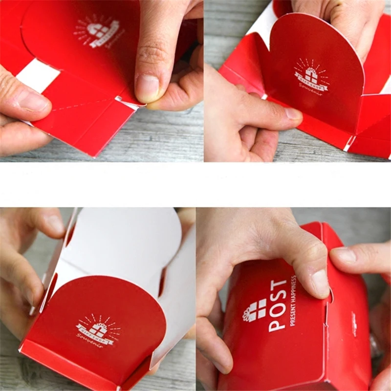 10pcs/veliko British Božič Rdeče Barve Pošte Post Škatla za Shranjevanje Poroko Papirja Predal bonboniera Novo Leto Pekarna Embalaža Majhno Darilo